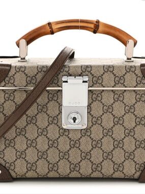 Gucci Brown GG Supreme Bamboo Handle Shoulder Bag